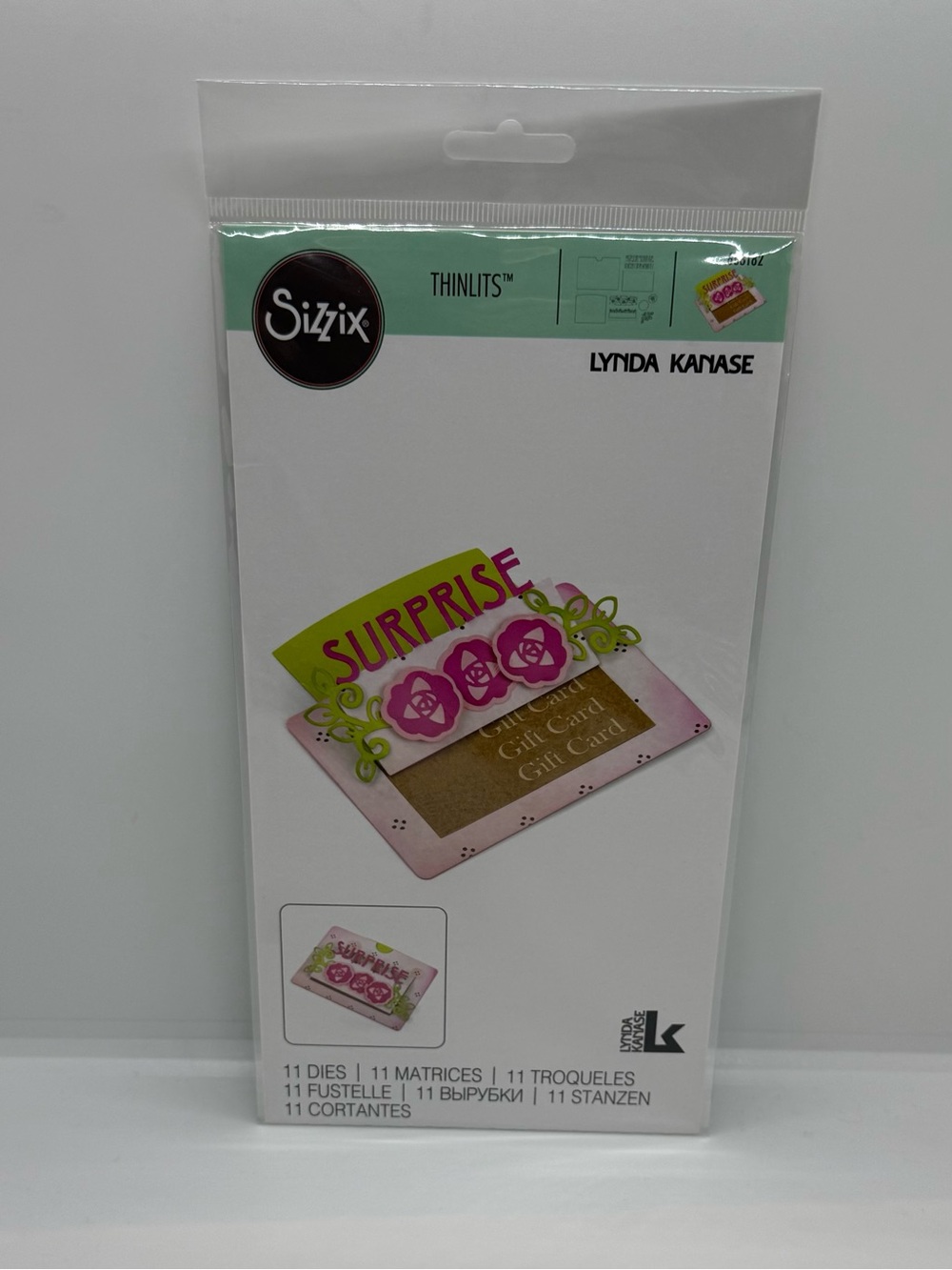 Sizzix Thinlits Die Set in Pink & Green - 'Surprise' Card Toppers